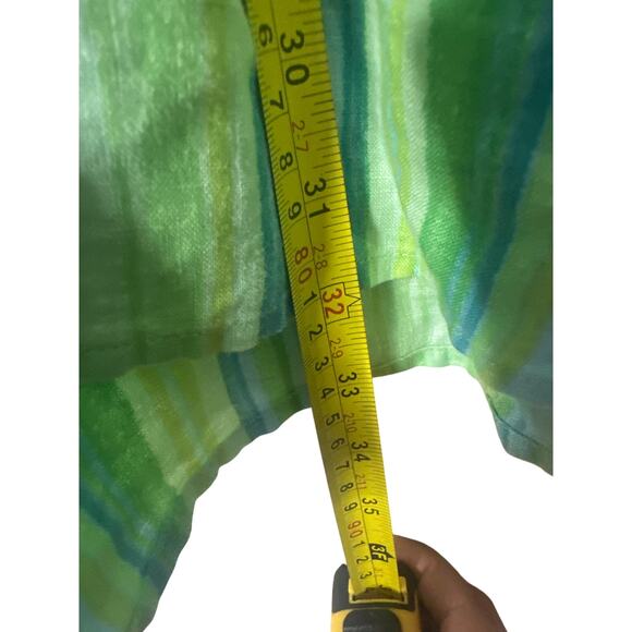 Tommy Hilfiger button-down shirt with a green and blue striped pattern XL D - Picture 4 of 5